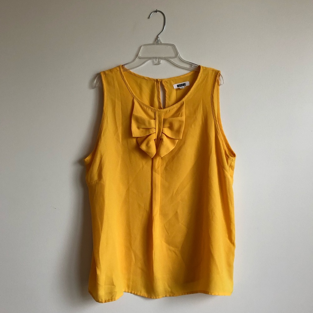 Sunny Yellow Bow Tank - size XL